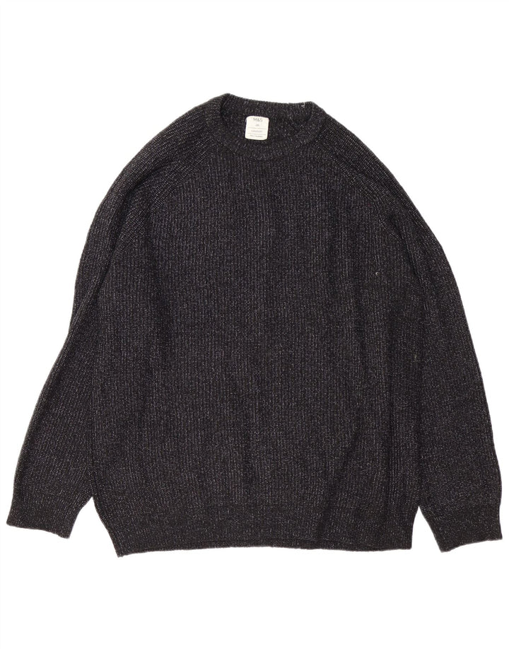 Marks & Spencer Herre sweater med rund hals 2XL sort Flecked Polyamid