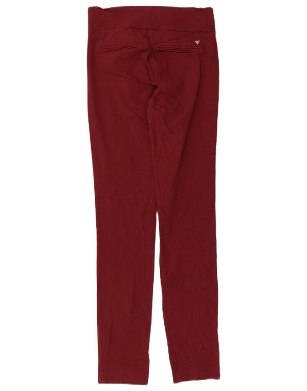 Guess Dame Skinny Casual Bukser Small W24 L29 Burgundy Rayon