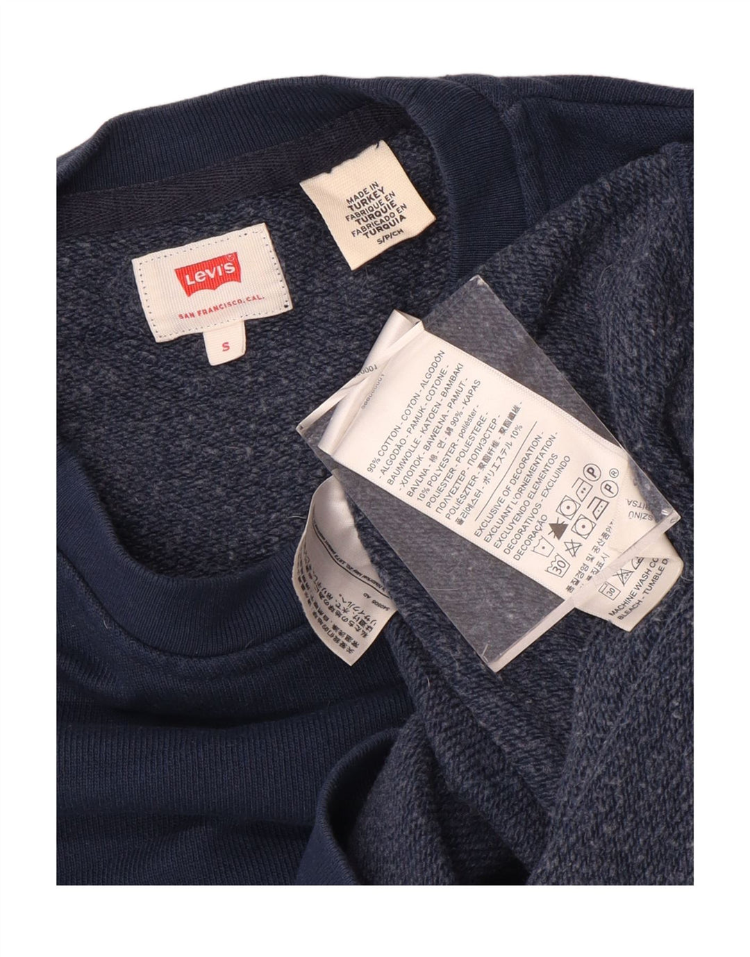 LEVI'S Grafisk sweatshirt til mænd, lille marineblå bomuld