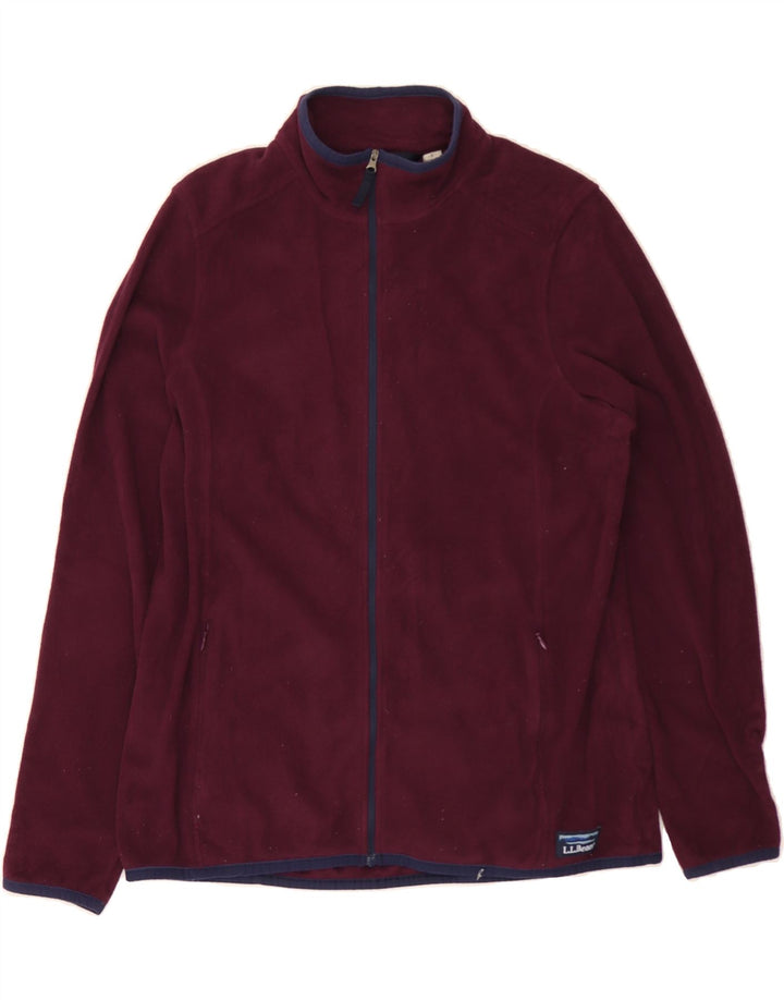 L.L.BEAN Womens Fleece Jacket UK 16 Large Maroon Polyester Vintage L.L.Bean and Second-Hand L.L.Bean from Messina Hembry 