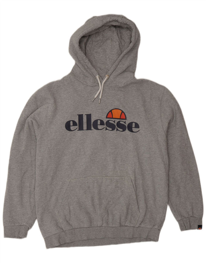 Ellesse Herre Grafisk Hoodie Jumper XL Grå Bomuld