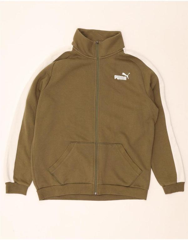 PUMA Træningsdragt til mænd Topjakke Stor Khaki Colourblock Bomuld