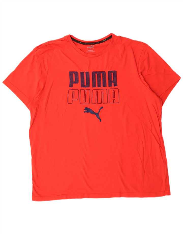 PUMA Herre grafisk T-shirt top 2XL rød bomuld