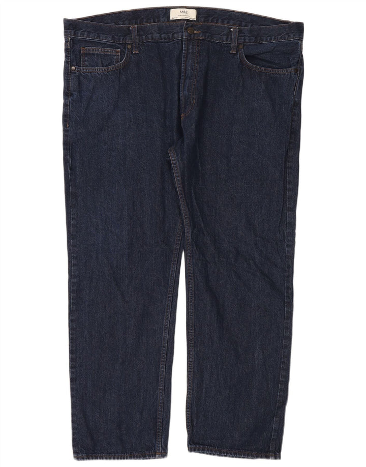 Marks & Spencer Straight Jeans til mænd W44 L31 Marineblå bomuld