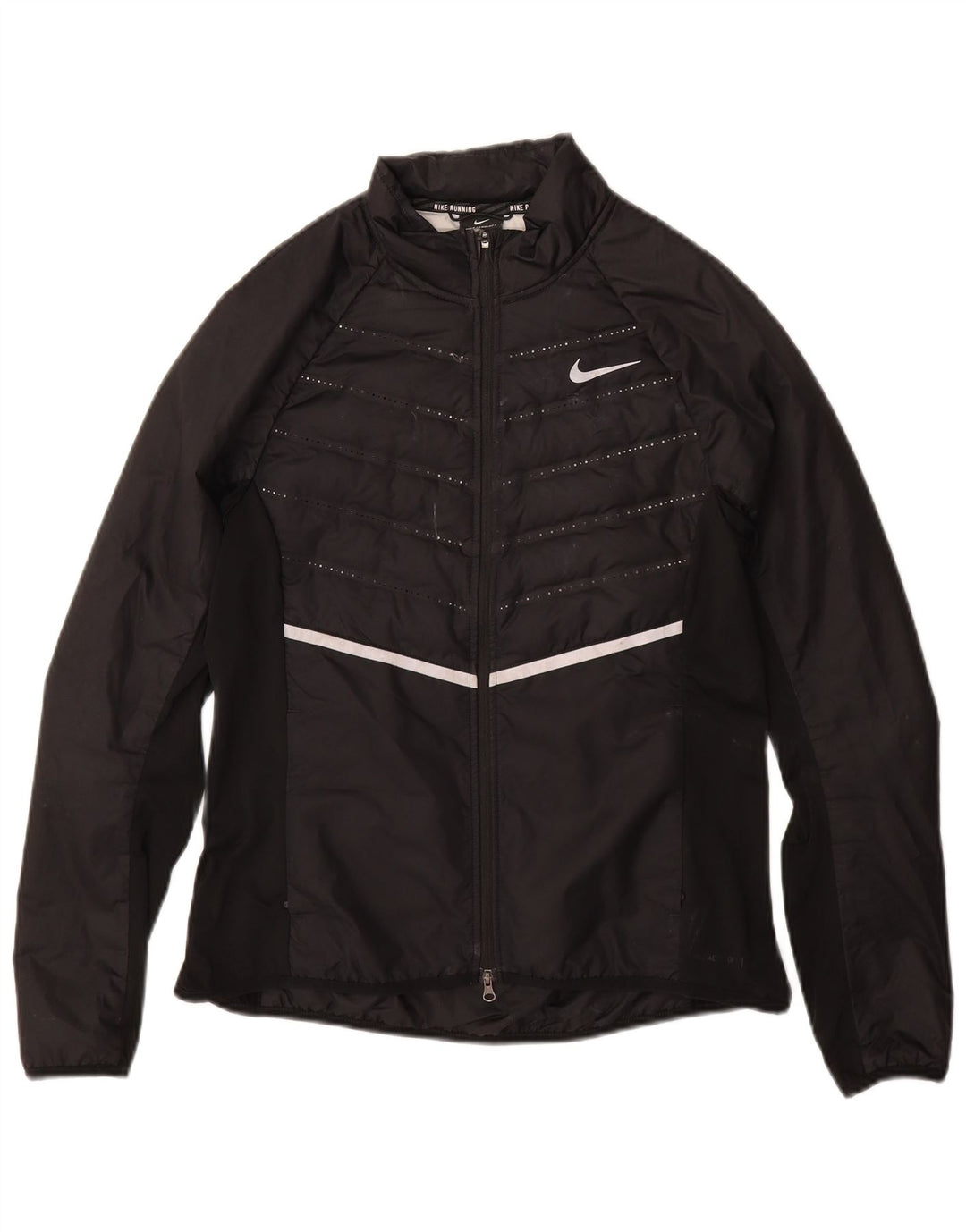 NIKE Racerjakke til kvinder UK 12 Medium Sort Polyester