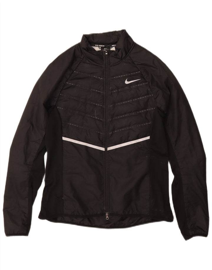 NIKE Racerjakke til kvinder UK 12 Medium Sort Polyester