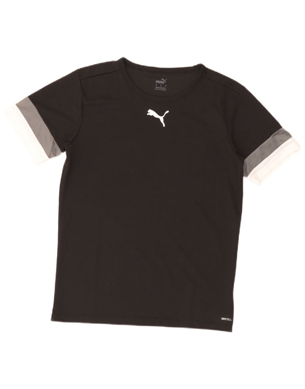 Puma Herre T-Shirt Top Medium Sort Colourblock Polyester