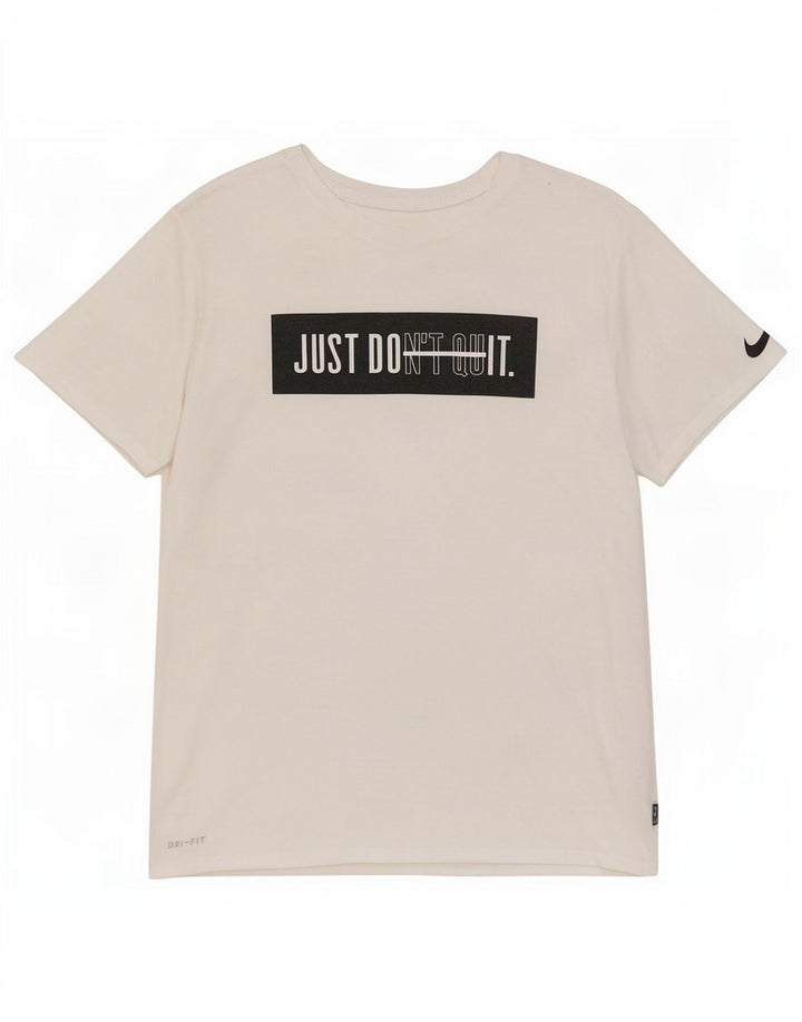 Nike Herre Athletic Cut Grafisk T-Shirt Top Medium White Polyester