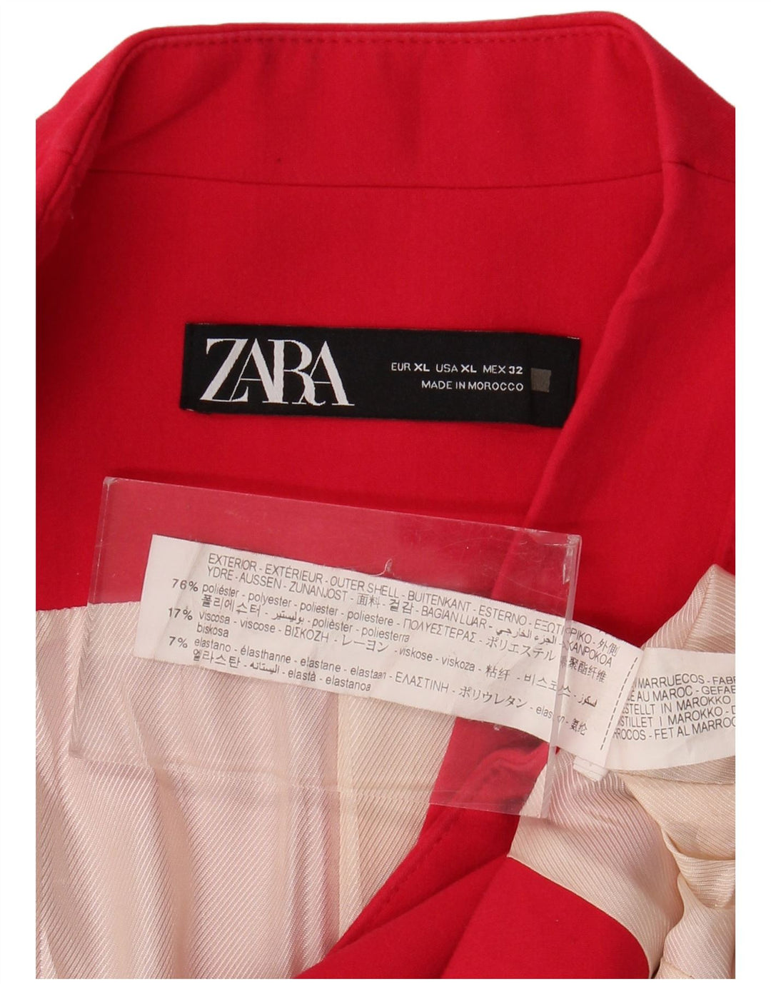 Zara Dame Blazer Jacket UK 18 XL Pink Polyester