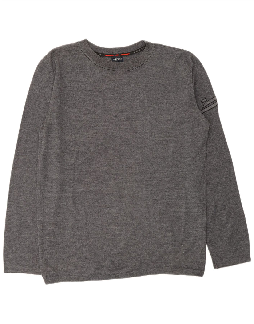 ARMANI JEANS Herre Crew Neck Jumper Sweater 2XL Grå Uld