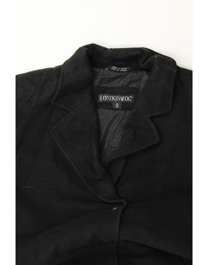 LONDON FOG Womens Overcoat US 12 Large Black Vintage London Fog and Second-Hand London Fog from Messina Hembry 