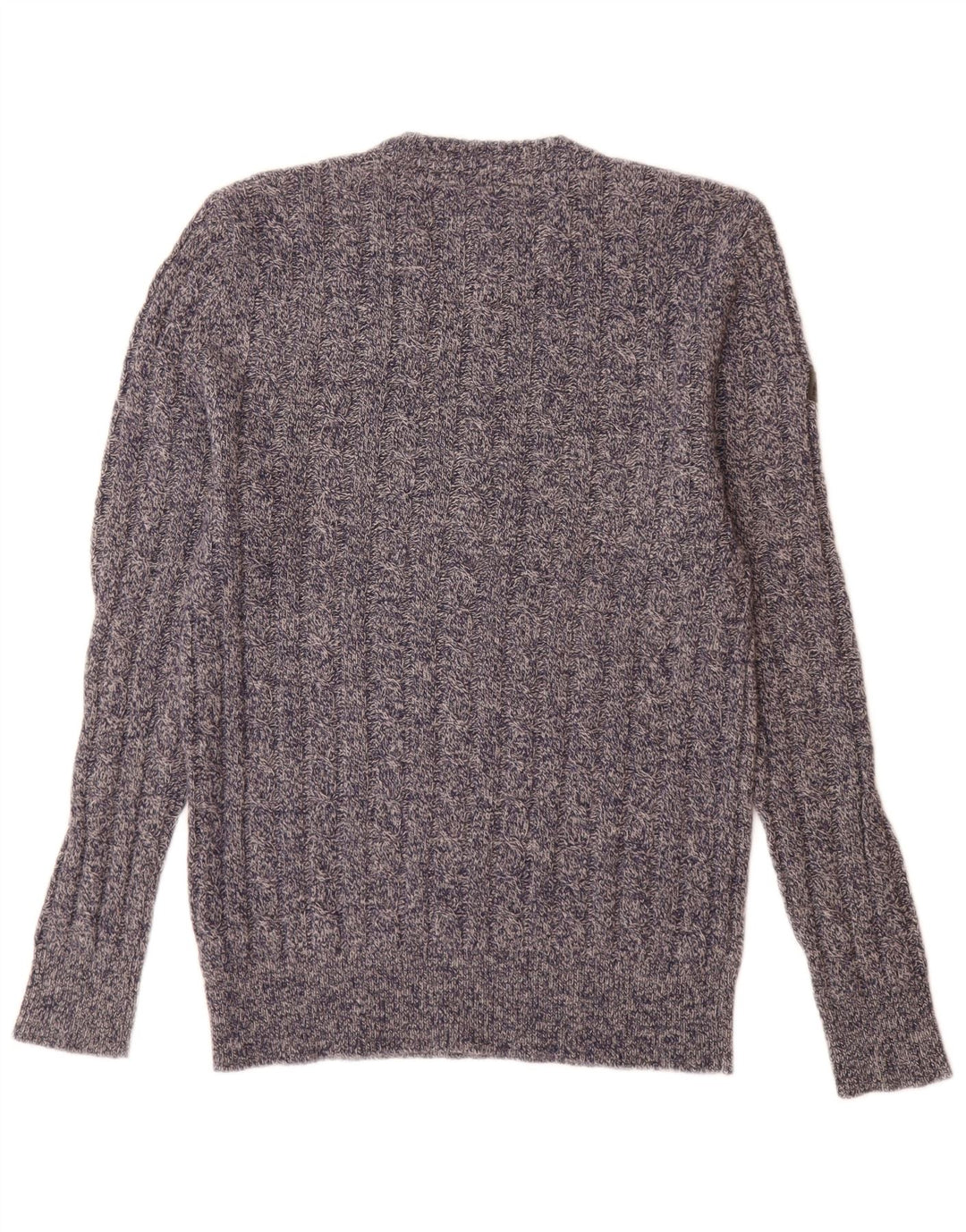 Superdry sweater med rund hals til mænd, stor marineblå flækket lammeuld