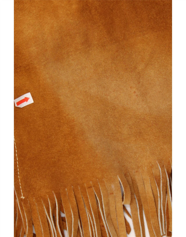 VINTAGE Dame ruskindsvest UK 10 Lille Brun