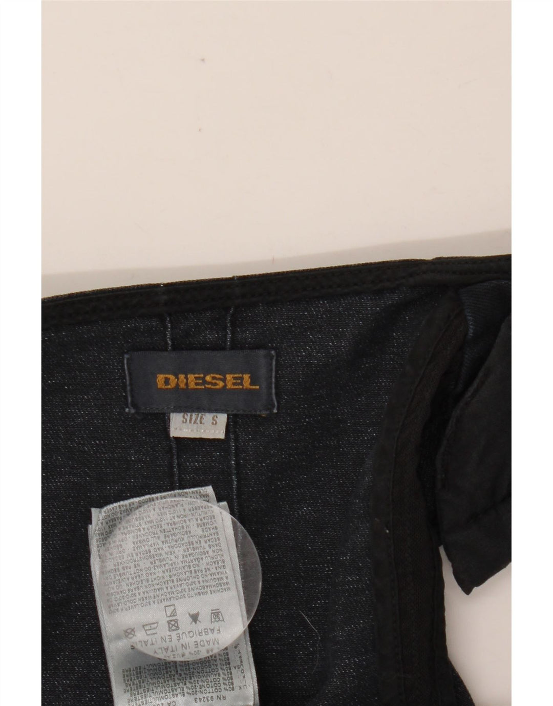 DIESEL Dame ærmeløs denim Jumpsuit UK 8 Small Navy Blue Cotton