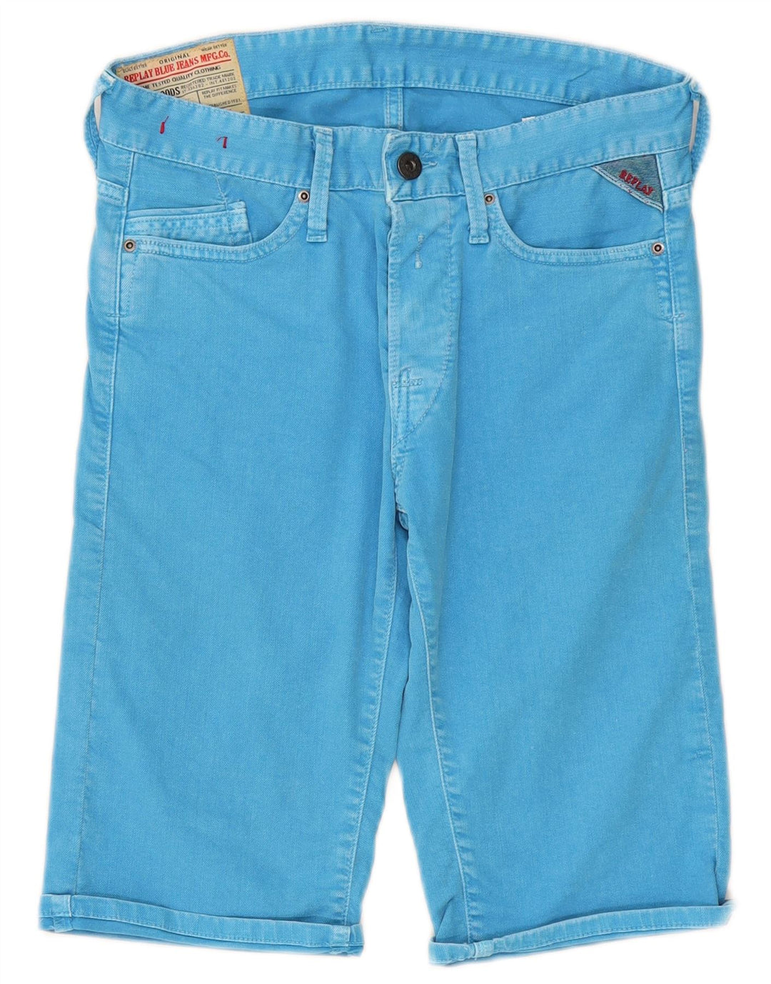 Replay Boys Denim Shorts 15-16 år W28 Blue Cotton