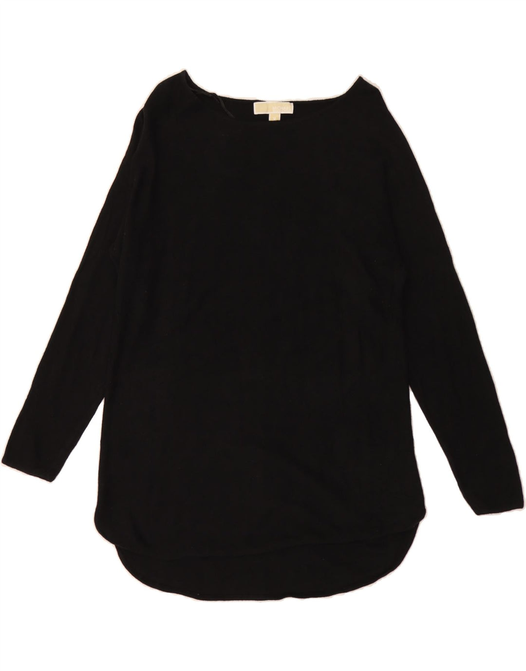 MICHAEL KORS Womens Longline Boat Neck Jumper Sweater UK 14 Medium Black Vintage Michael Kors and Second-Hand Michael Kors from Messina Hembry 