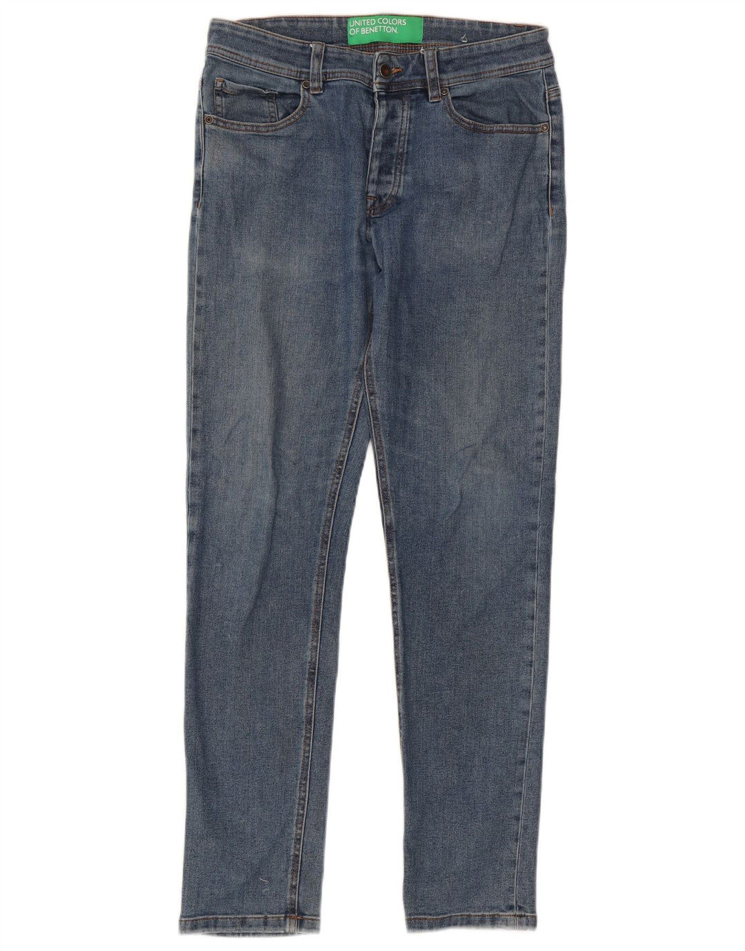 Benetton Herre Slim Jeans W31 L30 Blå Bomuld