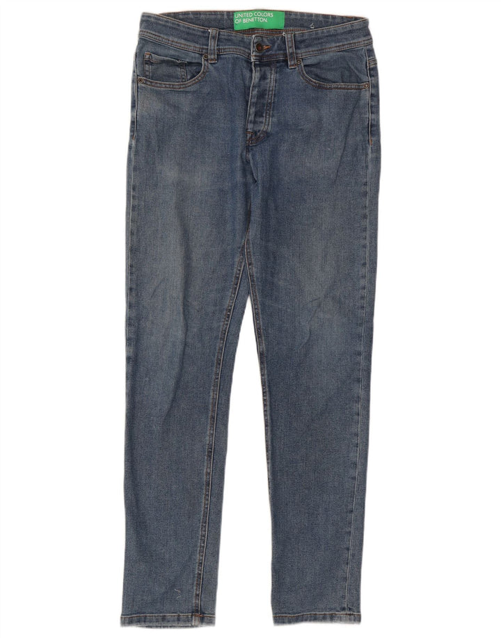 Benetton Herre Slim Jeans W31 L30 Blå Bomuld