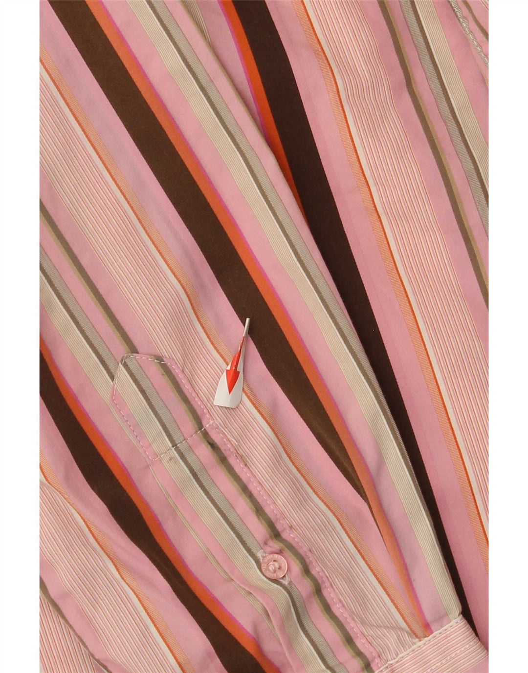 Ted Baker Herre Regular Fit skjorte størrelse 4 Large Pink Stribet Bomuld