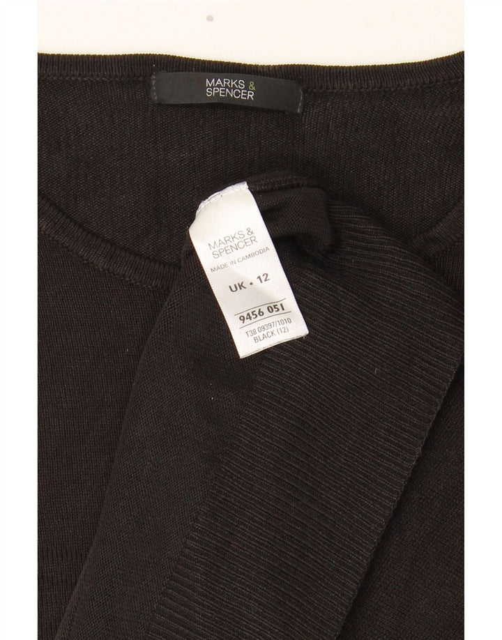 Marks & Spencer Dame sweater med rund hals DK 12 Medium Sort Akryl