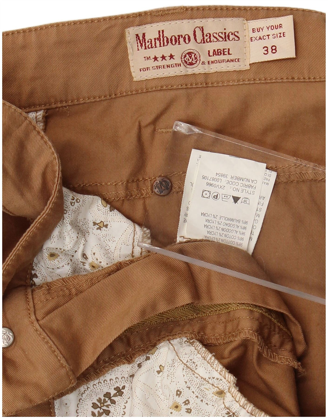 Marlboro Classics Womens Cropped Trousers W38 L24 Brun Bomuld