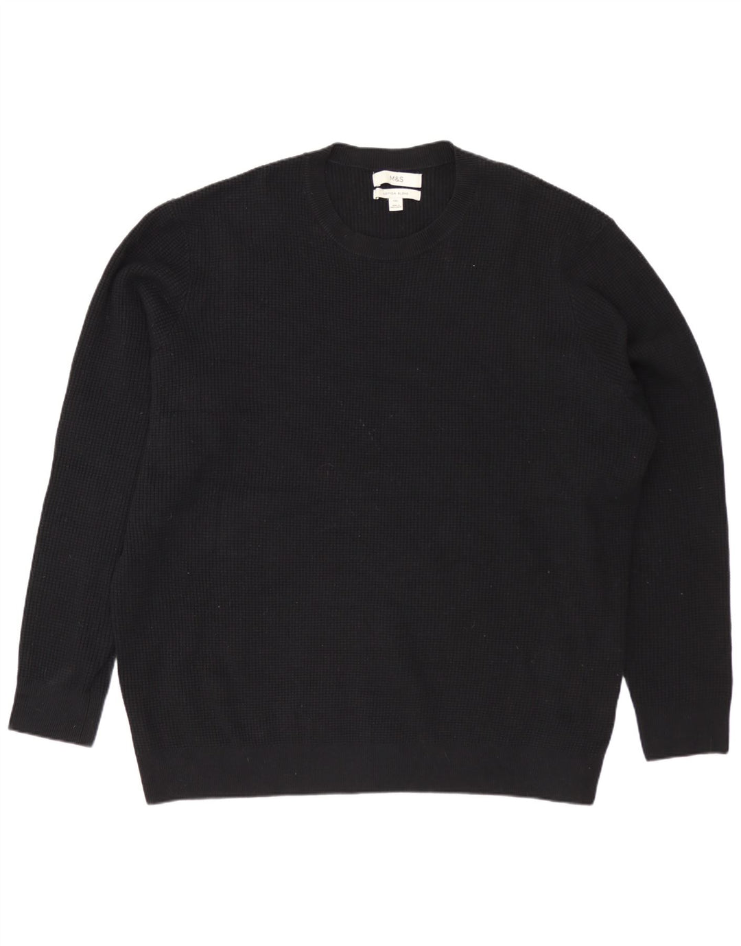 Marks & Spencer Herre sweater med rund hals 3XL sort bomuld