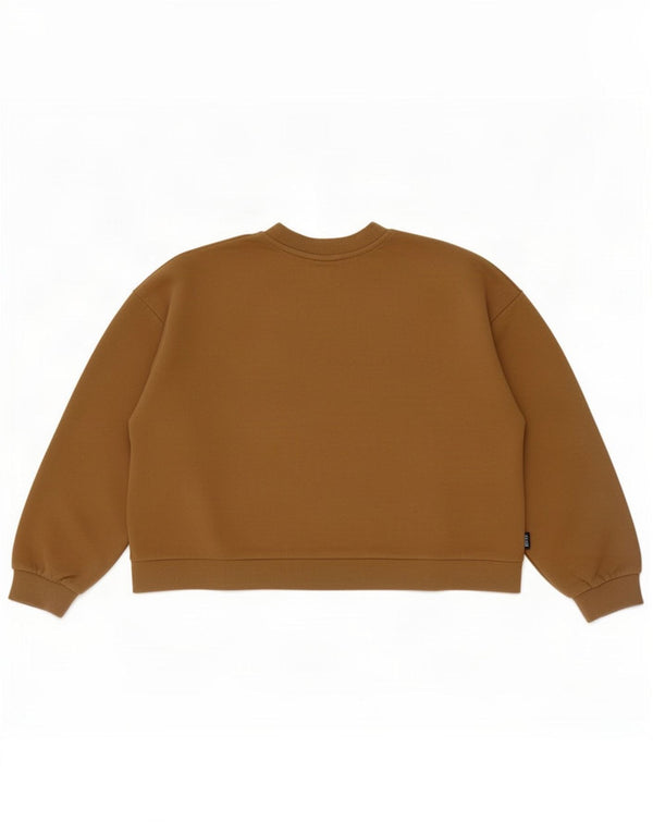 Vans Dame Grafisk Oversized Sweatshirt Jumper UK 16 Stor Brun Bomuld