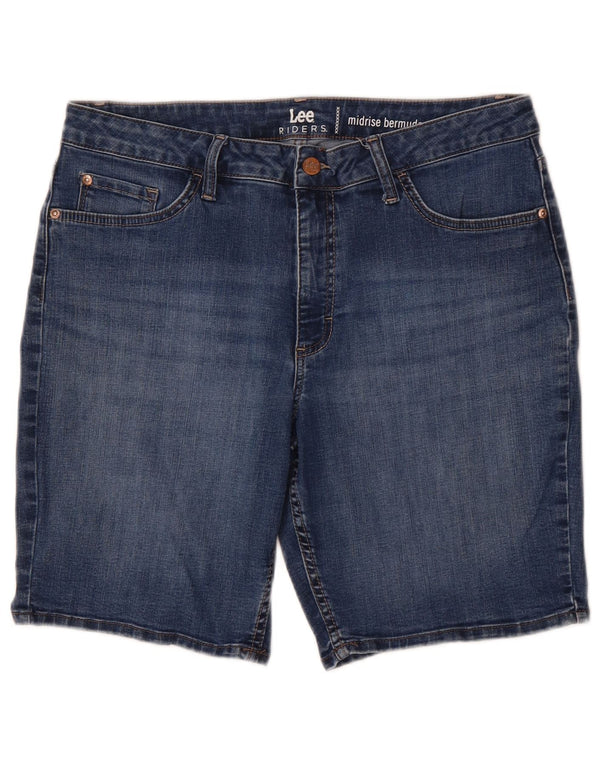LEE Womens Riders Mid Rise Bermuda Denim Shorts W32 Medium Blue