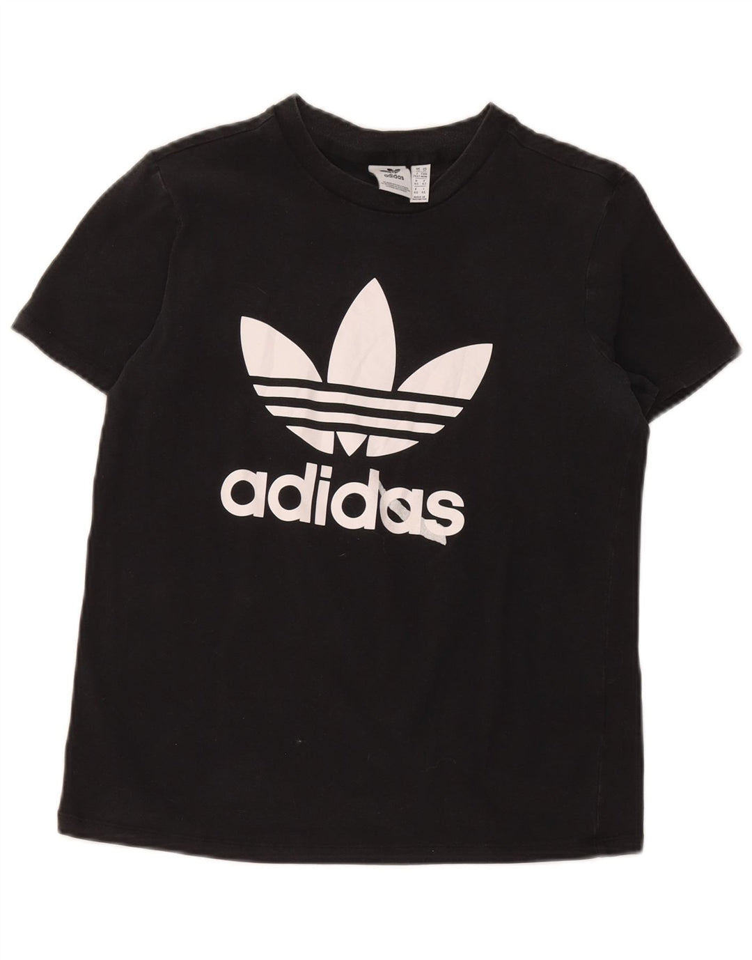 Adidas Dame Grafisk T-Shirt Top UK 14 Medium Sort Bomuld