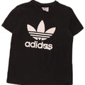 Adidas Dame Grafisk T-Shirt Top UK 14 Medium Sort Bomuld