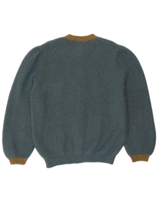 Vintage dame cardigan sweater UK 14 Large Blue Flecked