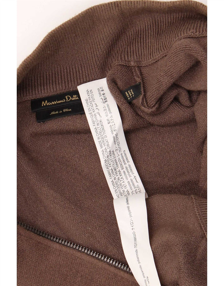 Massimo Dutti Herre Cardigan Sweater Stor Brun Viscose