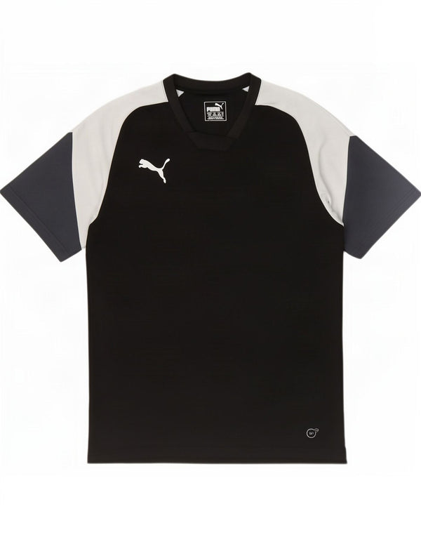 Puma Mens T-Shirt Top Medium Black Colourblock Polyester