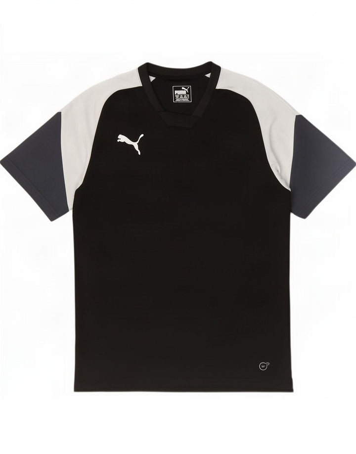 Puma Herre T-Shirt Top Medium Sort Colourblock Polyester