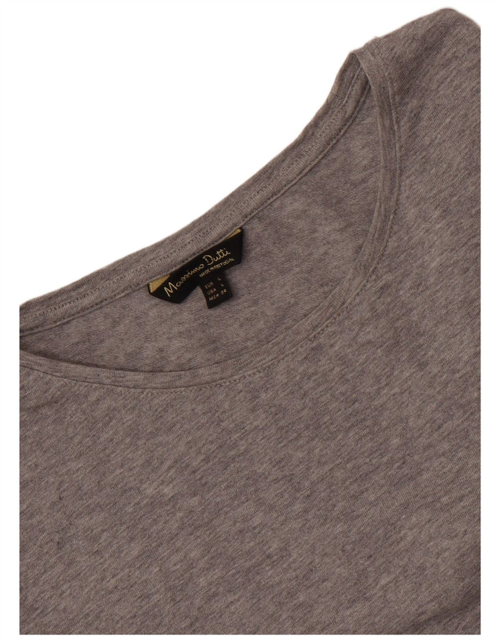 Massimo Dutti Dame T-Shirt Top UK 14 Stor Grå Flecked