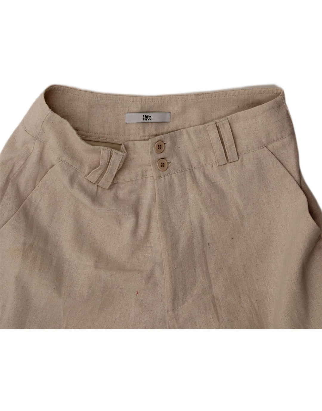 VINTAGE Womens High Waist Casual Shorts W28 Medium Beige Vintage Vintage and Second-Hand Vintage from Messina Hembry 