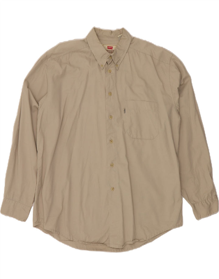 LEVI'S Mens Shirt Large Beige Cotton Vintage Levi's and Second-Hand Levi's from Messina Hembry 