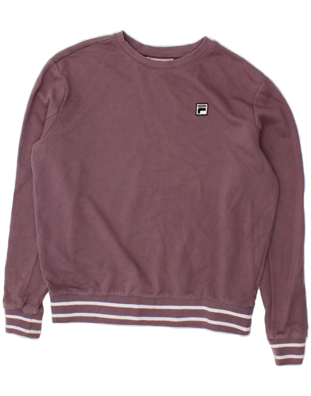 FILA Womens Sweatshirt Jumper UK 14 Medium Maroon Cotton Vintage Fila and Second-Hand Fila from Messina Hembry 