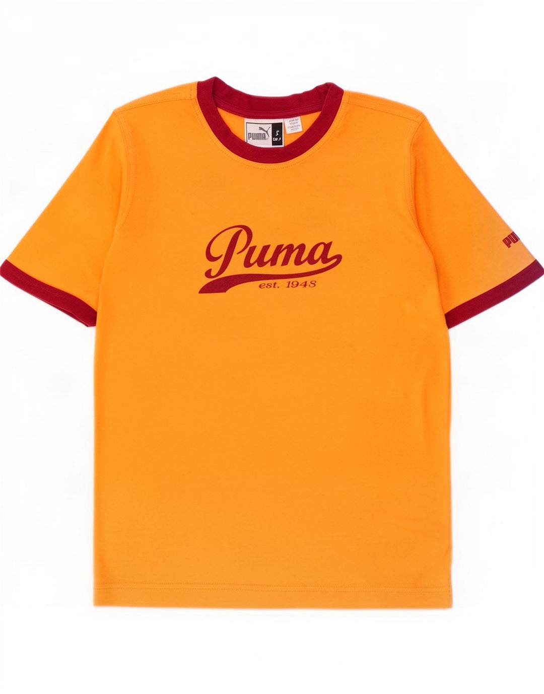 Puma Herre grafisk T-shirt Top Lille Orange Colourblock Bomuld