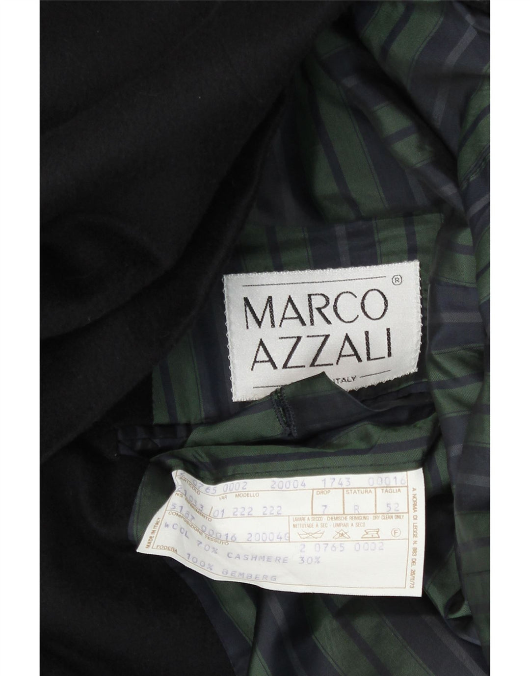 MARCO AZZALI Mens 2 Button Blazer Jacket IT 52 XL Black Wool Vintage Marco Azzali and Second-Hand Marco Azzali from Messina Hembry 