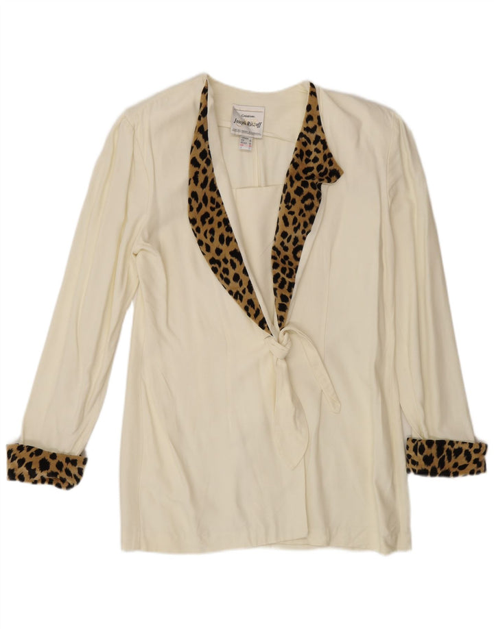 Joseph Ribkoff Dame Blazer Jacket UK 12 Medium Off White Animal Print