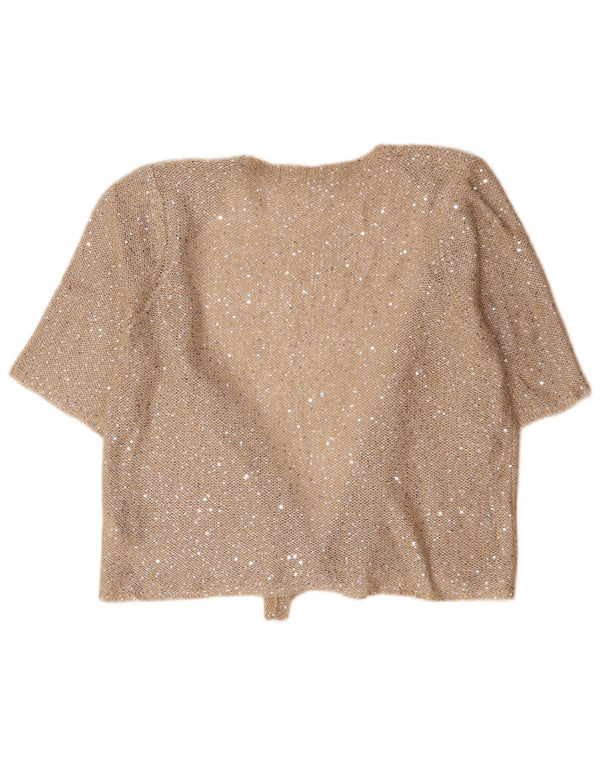 Marks & Spencer Kortærmet cardigantrøje til kvinder UK 20 2XL Beige