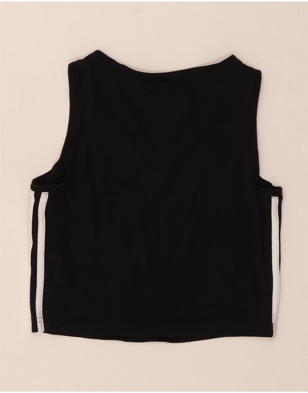 Adidas Womens Crop Vest Top UK 8/10 Small Black Bomuld