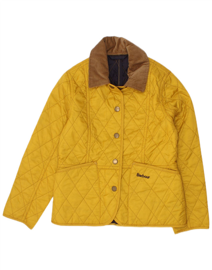 Barbour Piger Quiltet Jakke 5-6 År Lille Gul Colourblock Polyamid