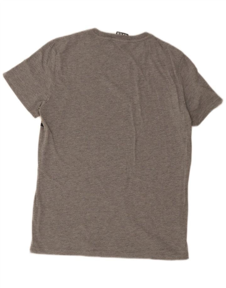 Superdry Grafisk T-shirt til mænd, mellemgrå Colourblock Bomuld