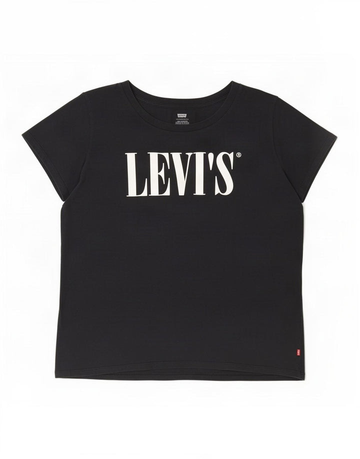 Levi's Dame Grafisk T-Shirt Top UK 18 XL Sort