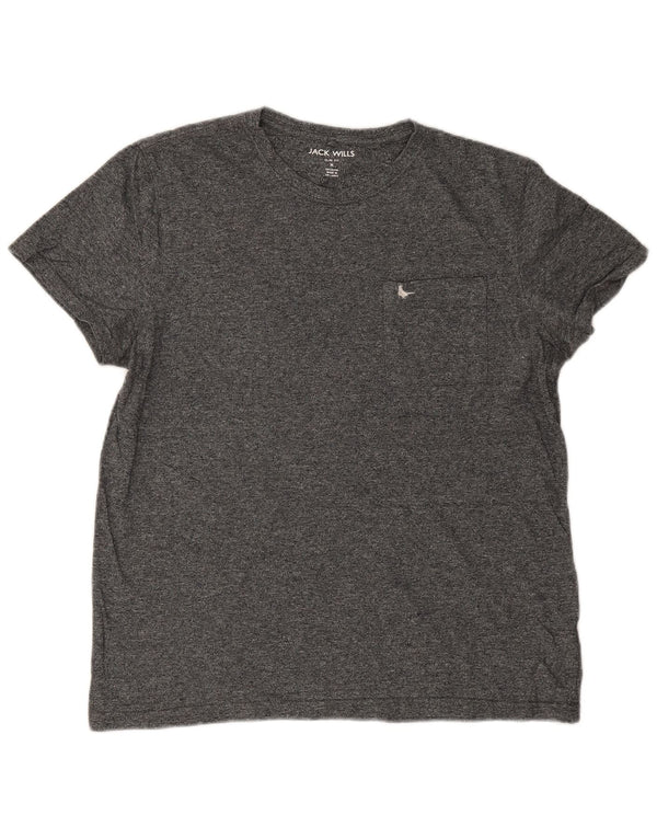 Jack Wills Herre Slim Fit T-shirt Top Medium Grey Flecked Bomuld