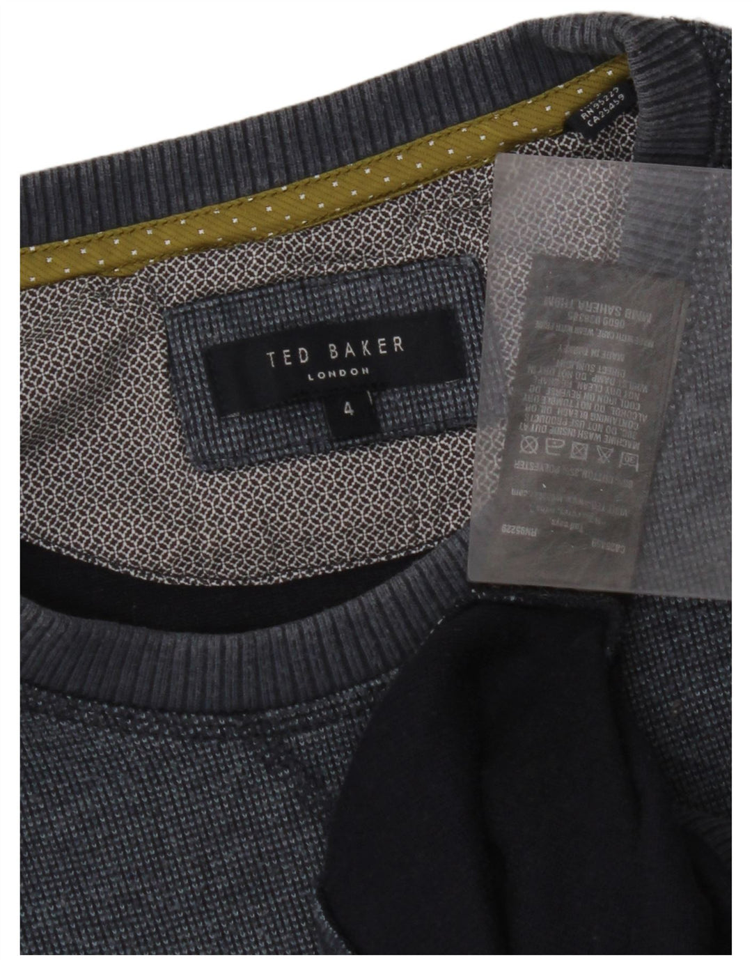 TED BAKER Herre sweater med rund hals str. 4 Stor marineblå bomuld