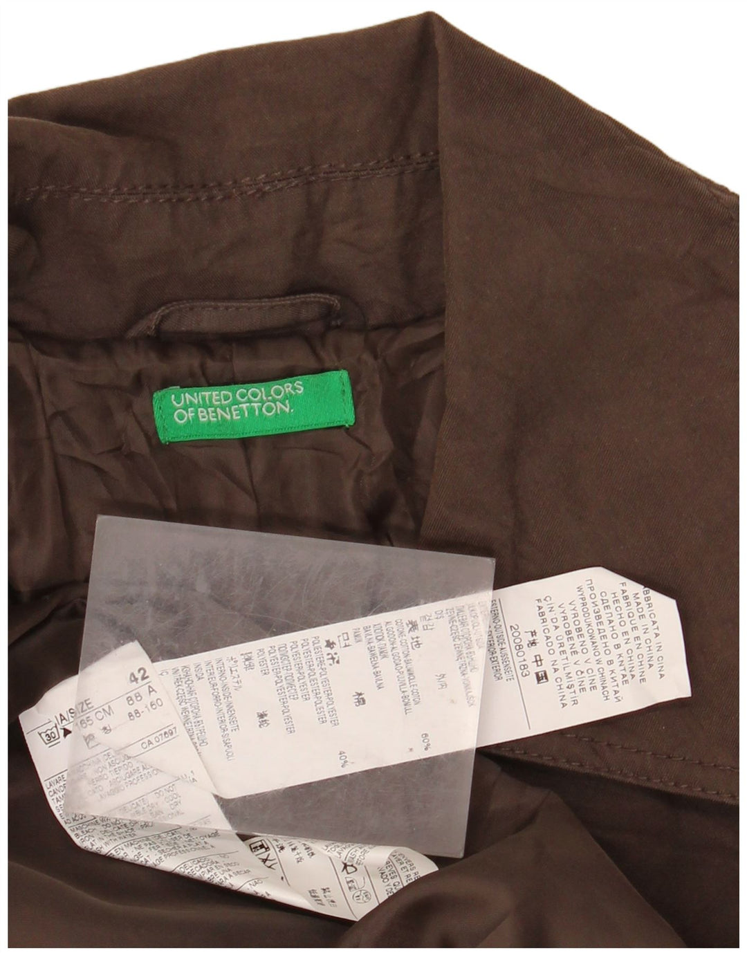 BENETTON Trenchcoat til kvinder IT 42 Mellembrun bomuld