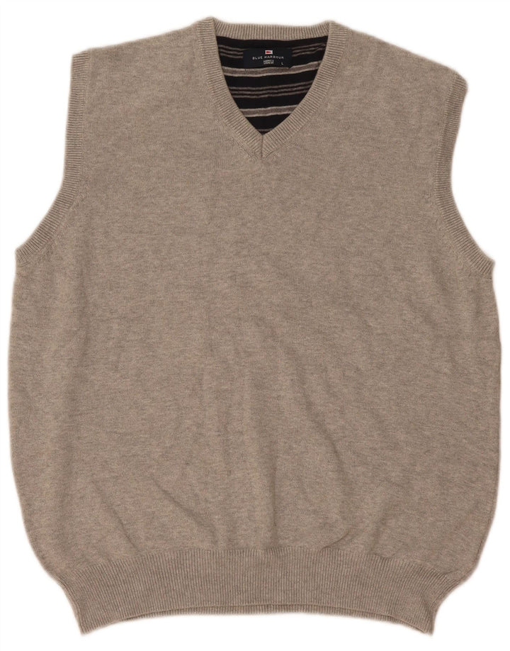 Marks & Spencer Herre Blue Harbor Vest Tank Top Stor Grå Flecked Bomuld